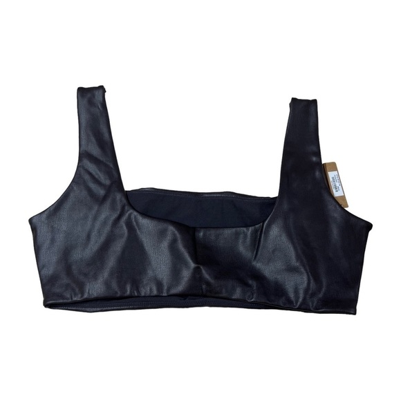 NWT SKIMS Faux Leather Bralette Soot 2X - Picture 8 of 9